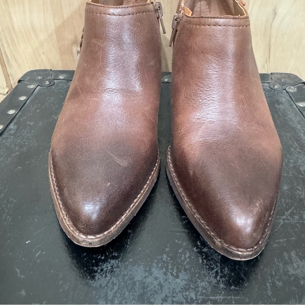 Zodiac Ava Shootie Booties Size 8.5 Brown Leather Boots - Picture 3 of 14
